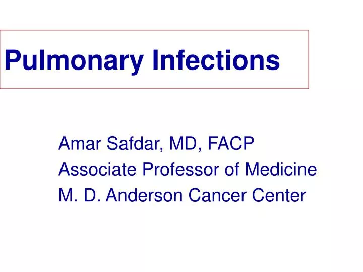 pulmonary infections