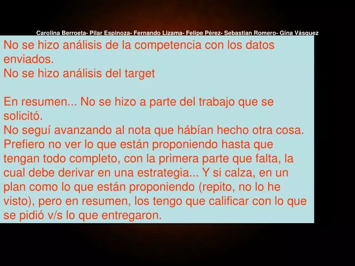 carolina berroeta pilar espinoza fernando lizama felipe p rez sebastian romero gina v squez