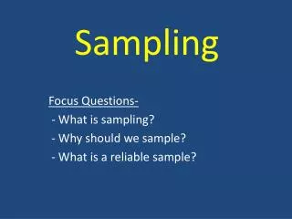 Sampling