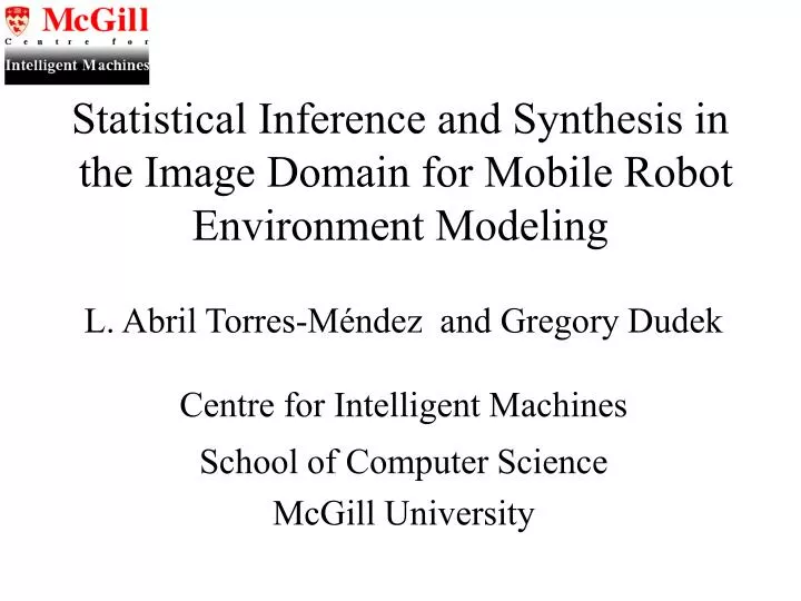 statistical inference and synthesis in the image domain for mobile robot environment modeling