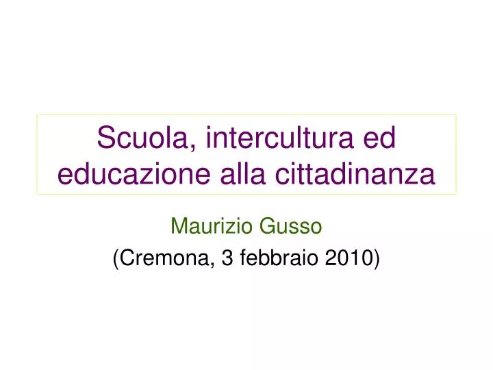 scuola intercultura ed educazione alla cittadinanza