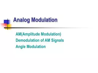 Analog Modulation