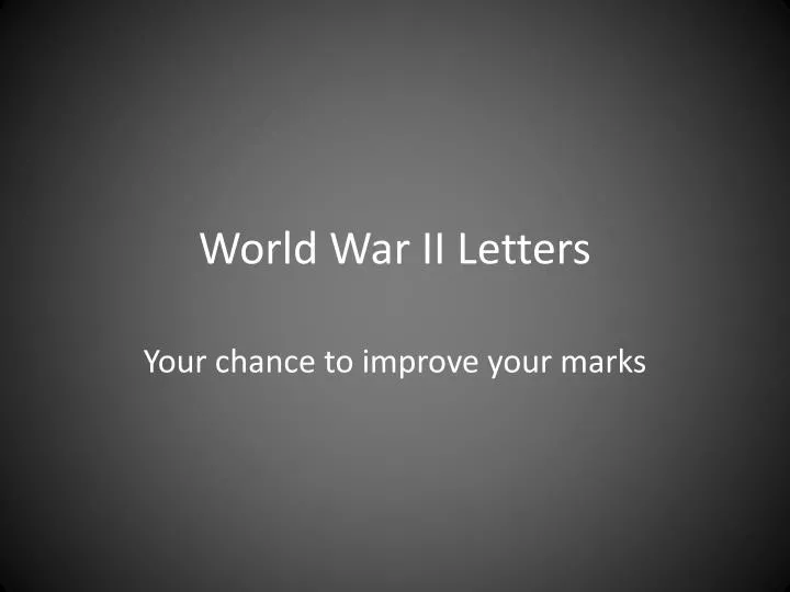 world war ii letters