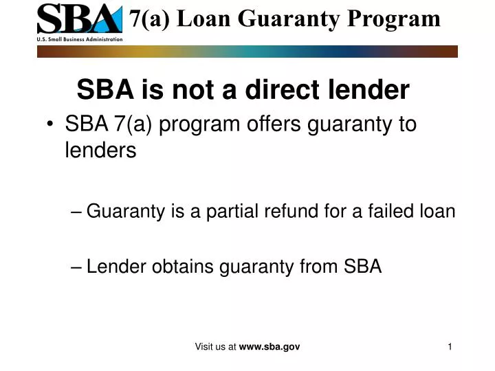 sba is not a direct lender