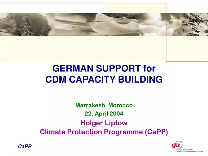 german support for cdm capacity building