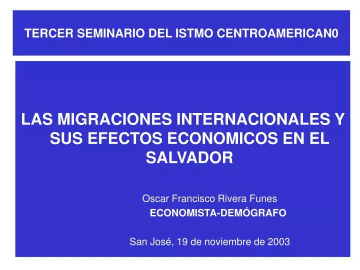 tercer seminario del istmo centroamerican0