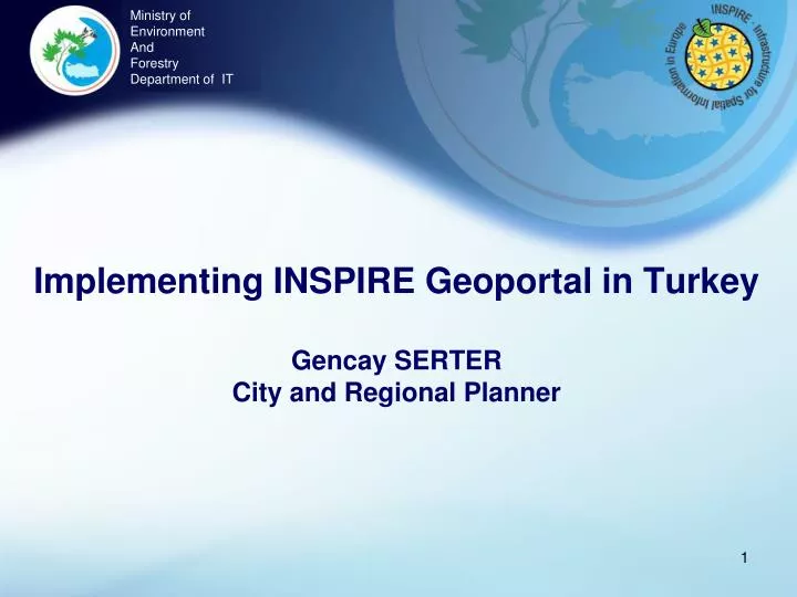 implementing inspire geoportal in turkey gencay serter city and regional planner