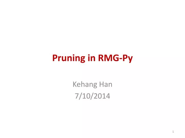 pruning in rmg py