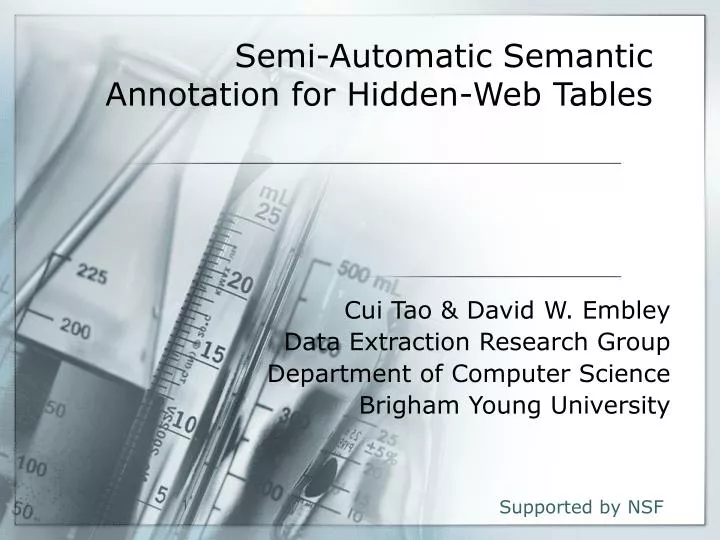 semi automatic semantic annotation for hidden web tables