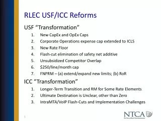 RLEC USF/ICC Reforms