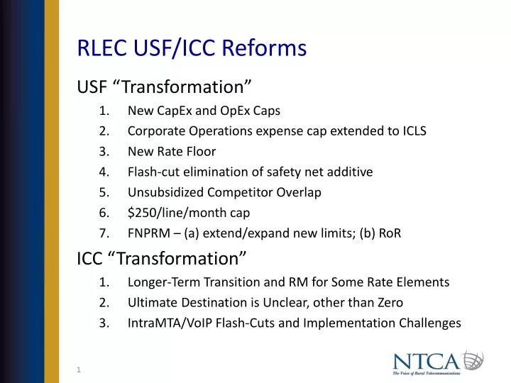 rlec usf icc reforms