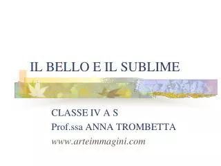il bello e il sublime