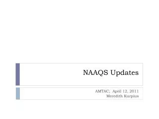 NAAQS Updates