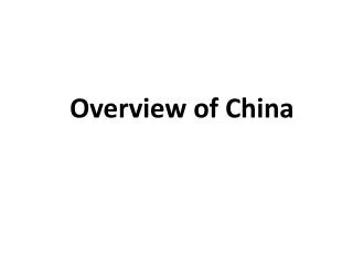 Overview of China