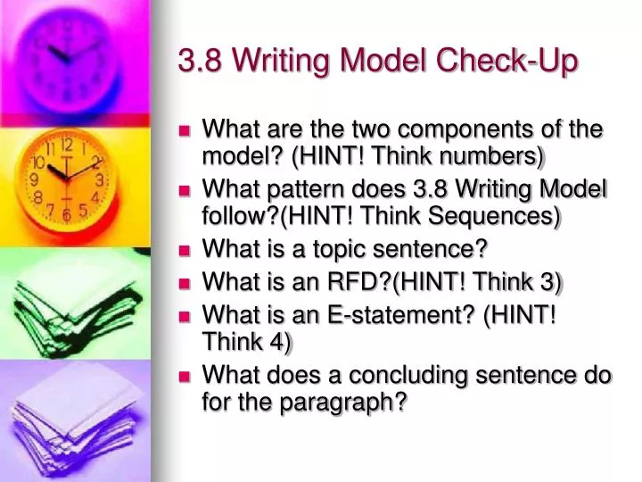 3 8 writing model check up