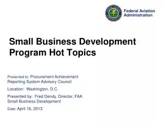 Small Business Development Program Hot Topics