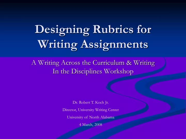 designing rubrics for writing assignments