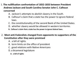 B. Calhoun's claim that a state has the power to ignore federal laws.