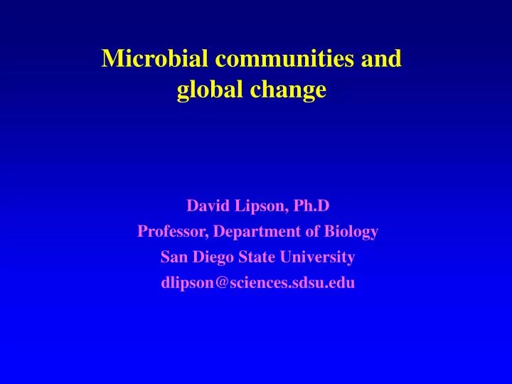 microbial communities and global change