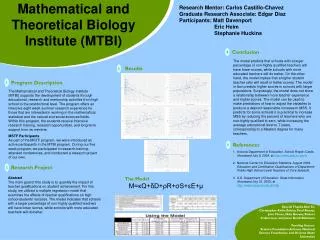 Mathematical and Theoretical Biology Institute (MTBI)