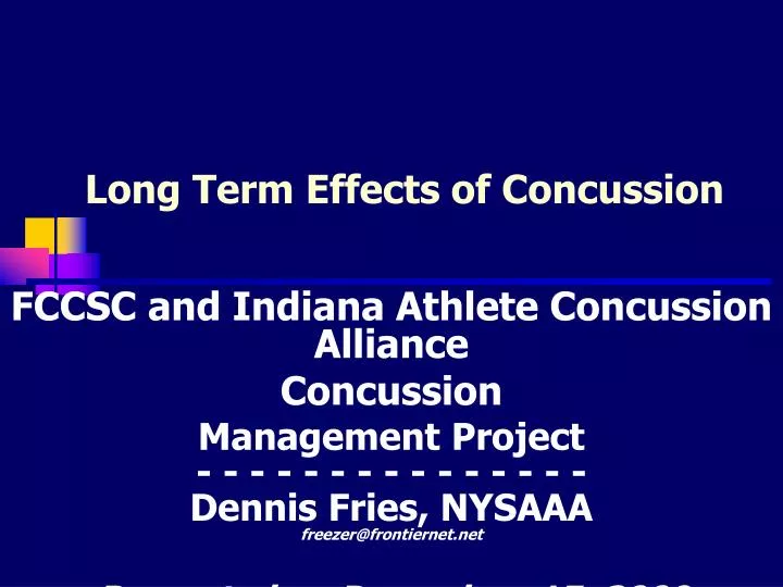 long term effects of concussion