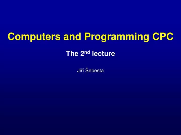 computers and programming cpc