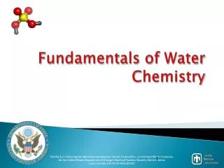 Fundamentals of Water Chemistry
