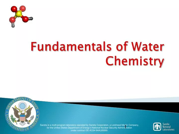 fundamentals of water chemistry