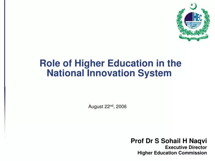role of higher education in the national innovation system