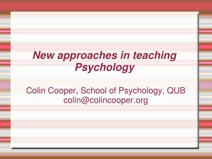 colin cooper school of psychology qub colin@colincooper org