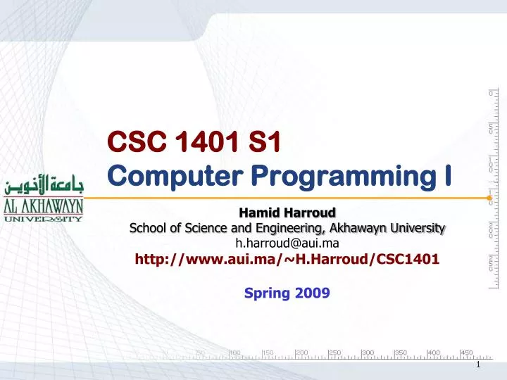 csc 1401 s1 computer programming i
