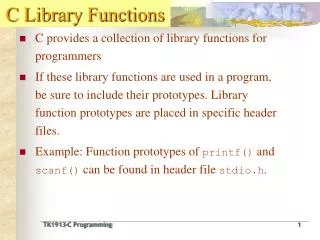 C Library Functions