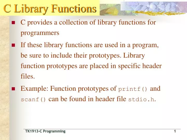 c library functions