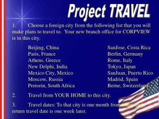 Project TRAVEL