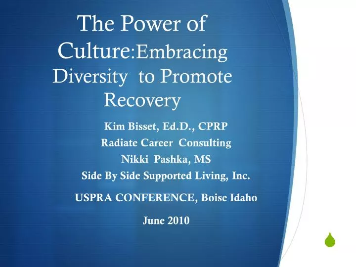 the power of culture embracing diversity to promote recovery