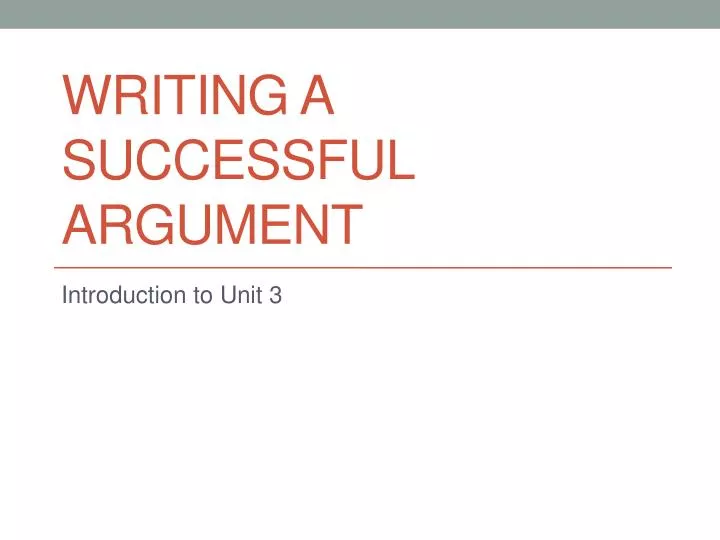 writing a successful argument