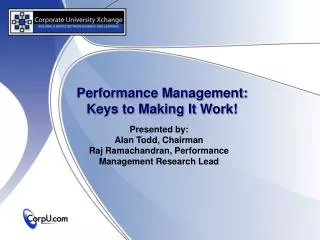 Performance Management: Keys to Making It Work!