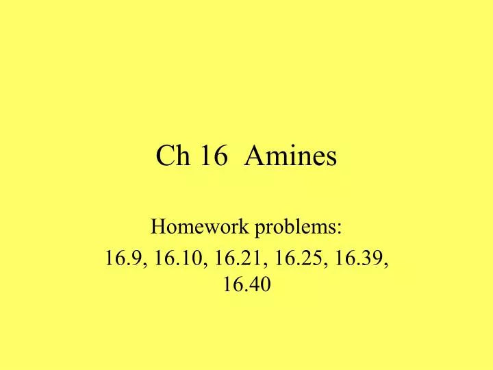 ch 16 amines