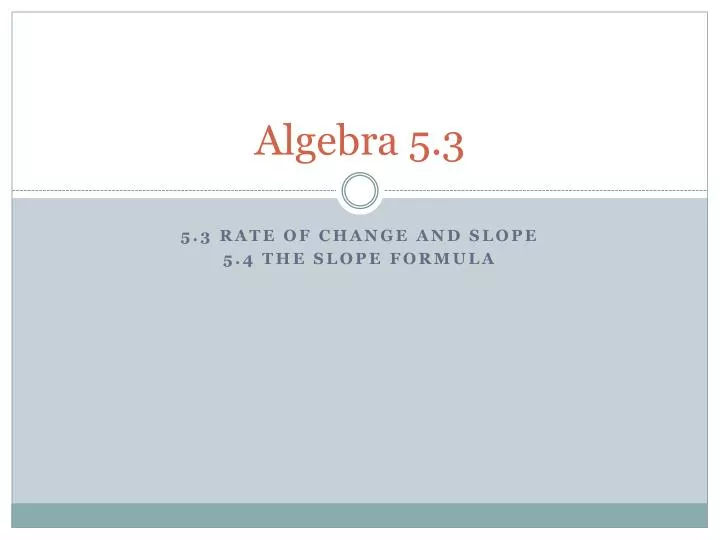 algebra 5 3