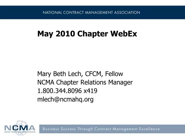 may 2010 chapter webex
