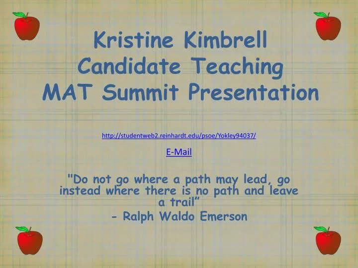 kristine kimbrell candidate teaching mat summit presentation