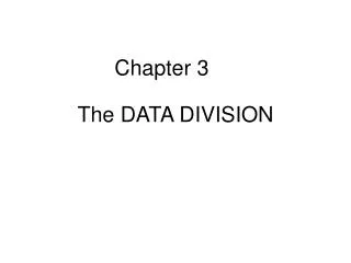 The DATA DIVISION