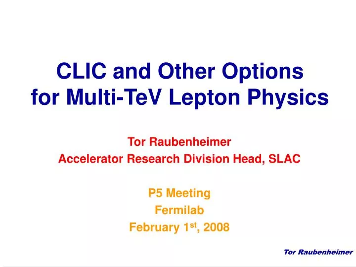 clic and other options for multi tev lepton physics