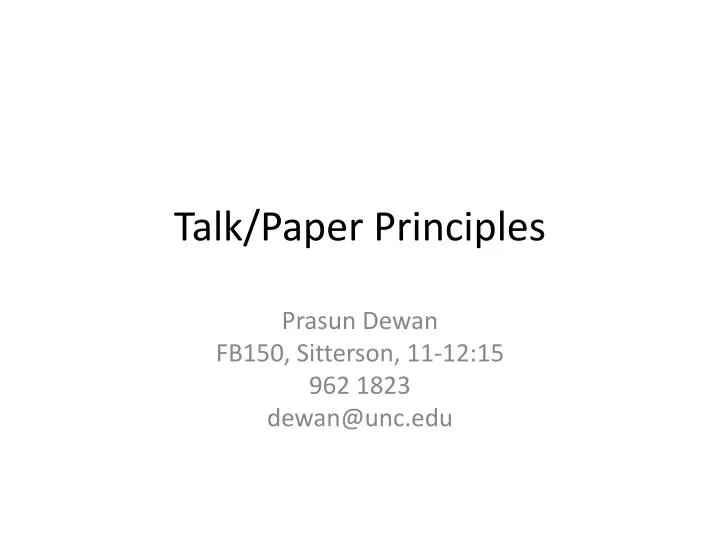 talk paper principles
