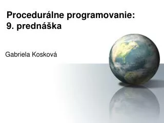 procedur lne programovanie 9 predn ka