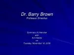 Dr. Barry Brown Professor Emeritus - slide 1