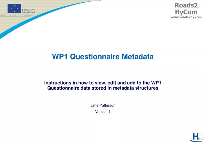 wp1 questionnaire metadata