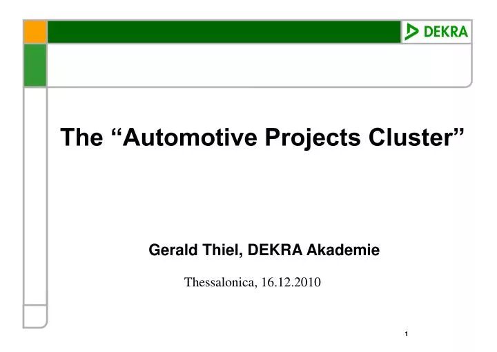 the automotive projects cluster
