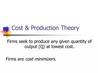cost production theory