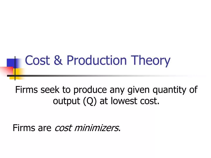 cost production theory